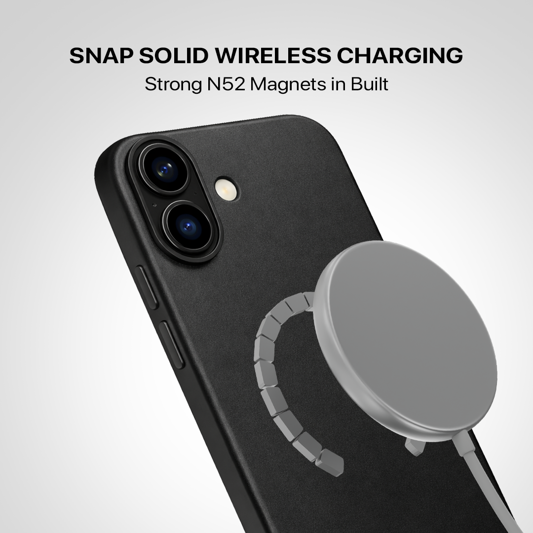 Signature Leather Magsafe Case - Iphone 17 (Royal Black)