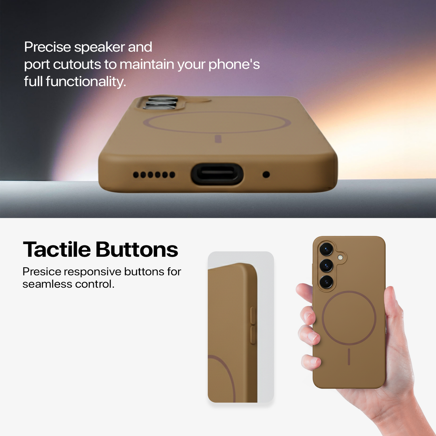Anti Dust Magsafe Silicone Case - Samsung S23 FE (Brown)