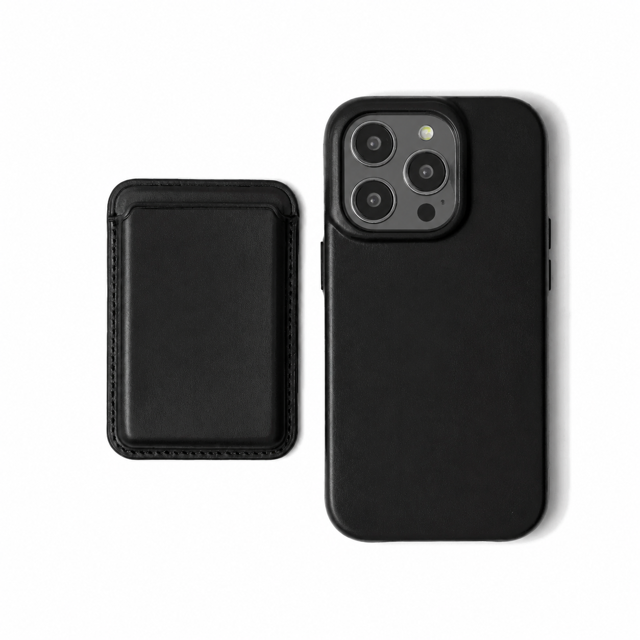 Signature Leather Magsafe Wallet for Iphone ( Black)
