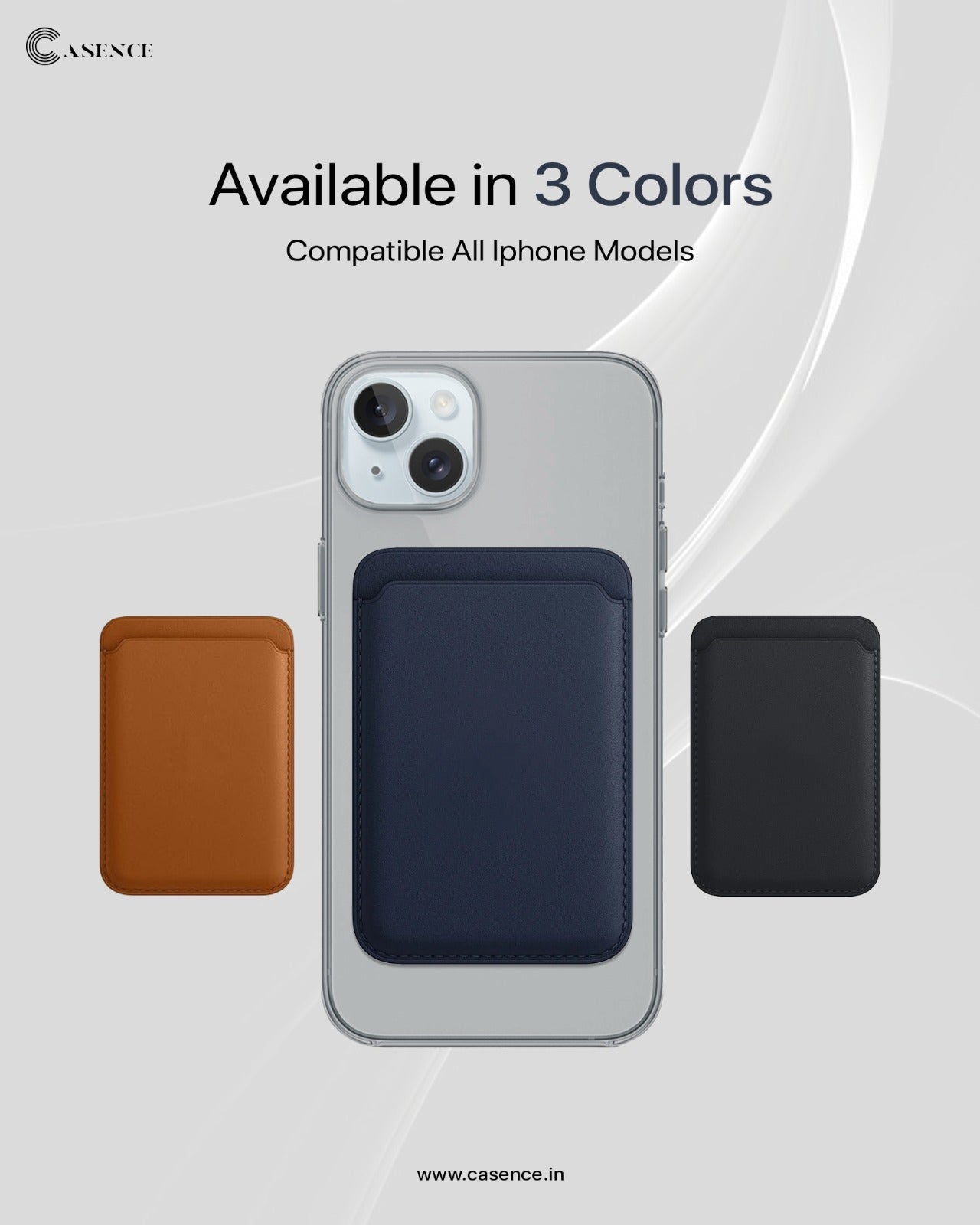 Signature Leather Magsafe Wallet for Iphone ( Black)