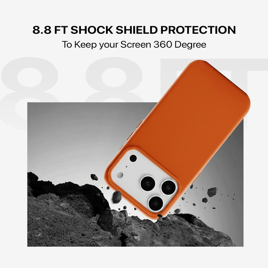 Signature Leather Magsafe Case - Iphone 17 Pro Max ( Ember Orange)