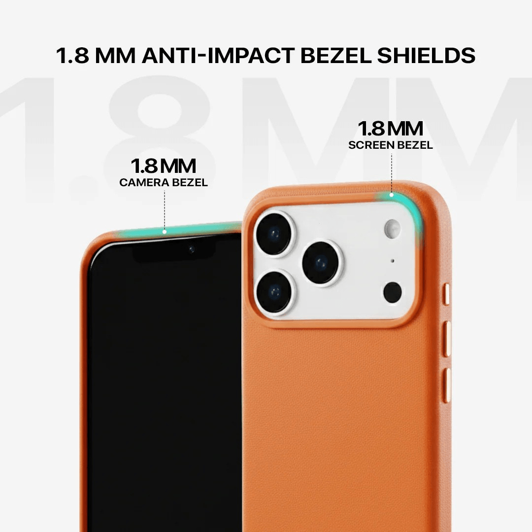 Signature Leather Magsafe Case - Iphone 17 Pro Max ( Ember Orange)