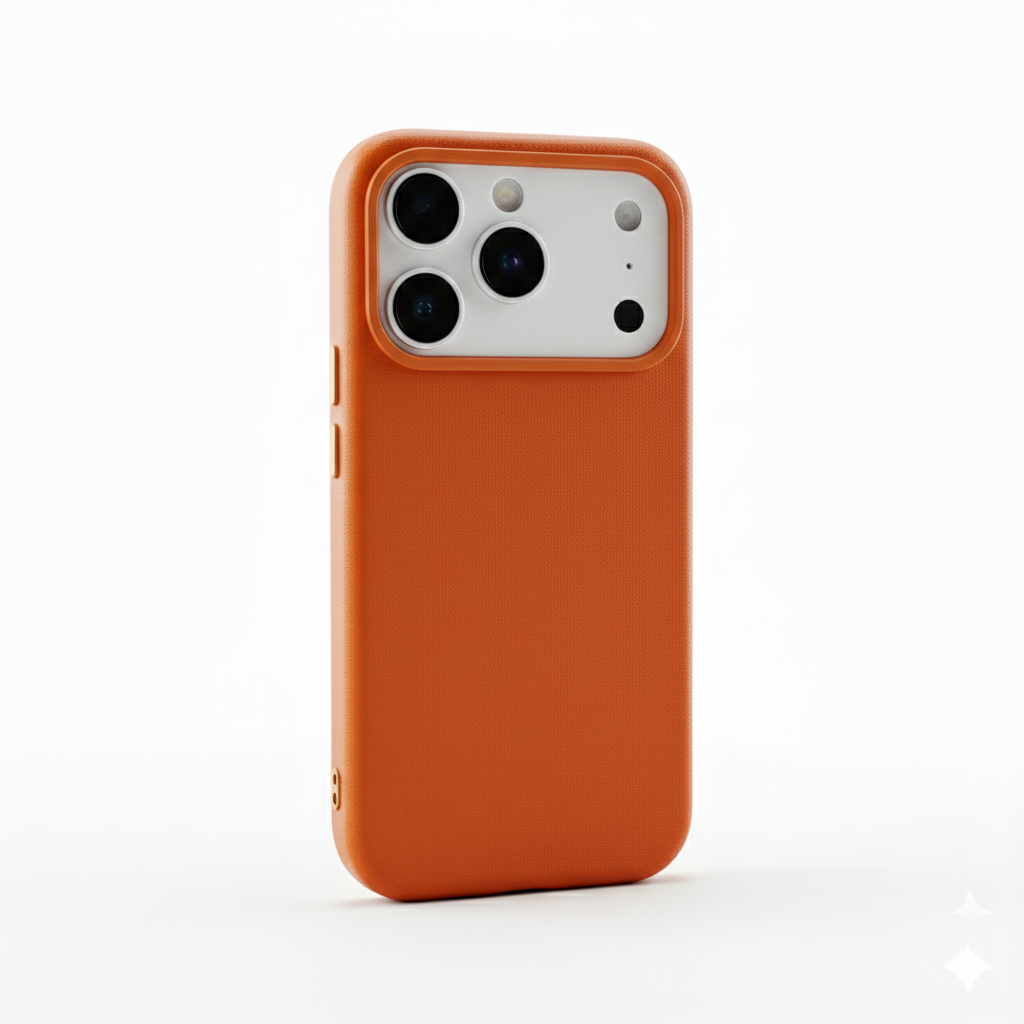 Signature Leather Magsafe Case - Iphone 17 Pro ( Ember Orange)