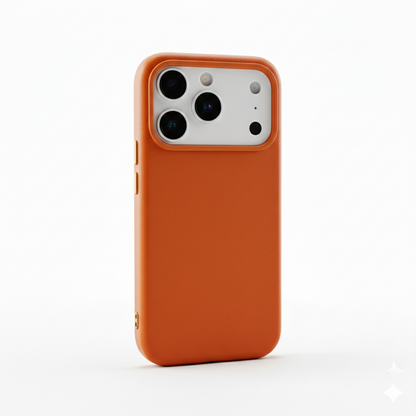 Signature Leather Magsafe Case - Iphone 17 Pro ( Ember Orange)
