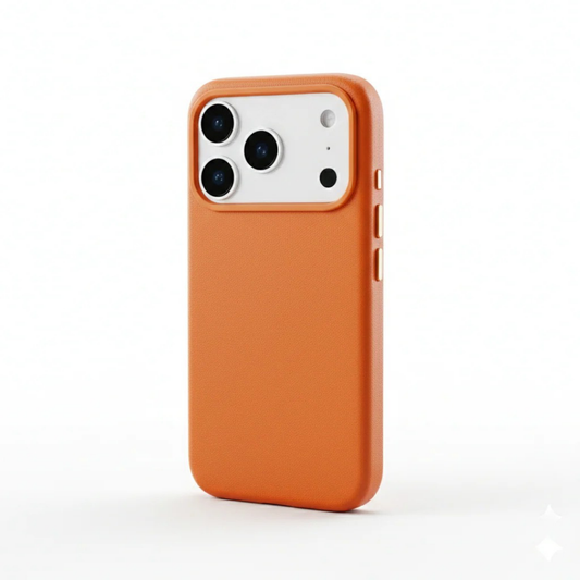 Signature Leather Magsafe Case - Iphone 17 Pro Max ( Ember Orange)