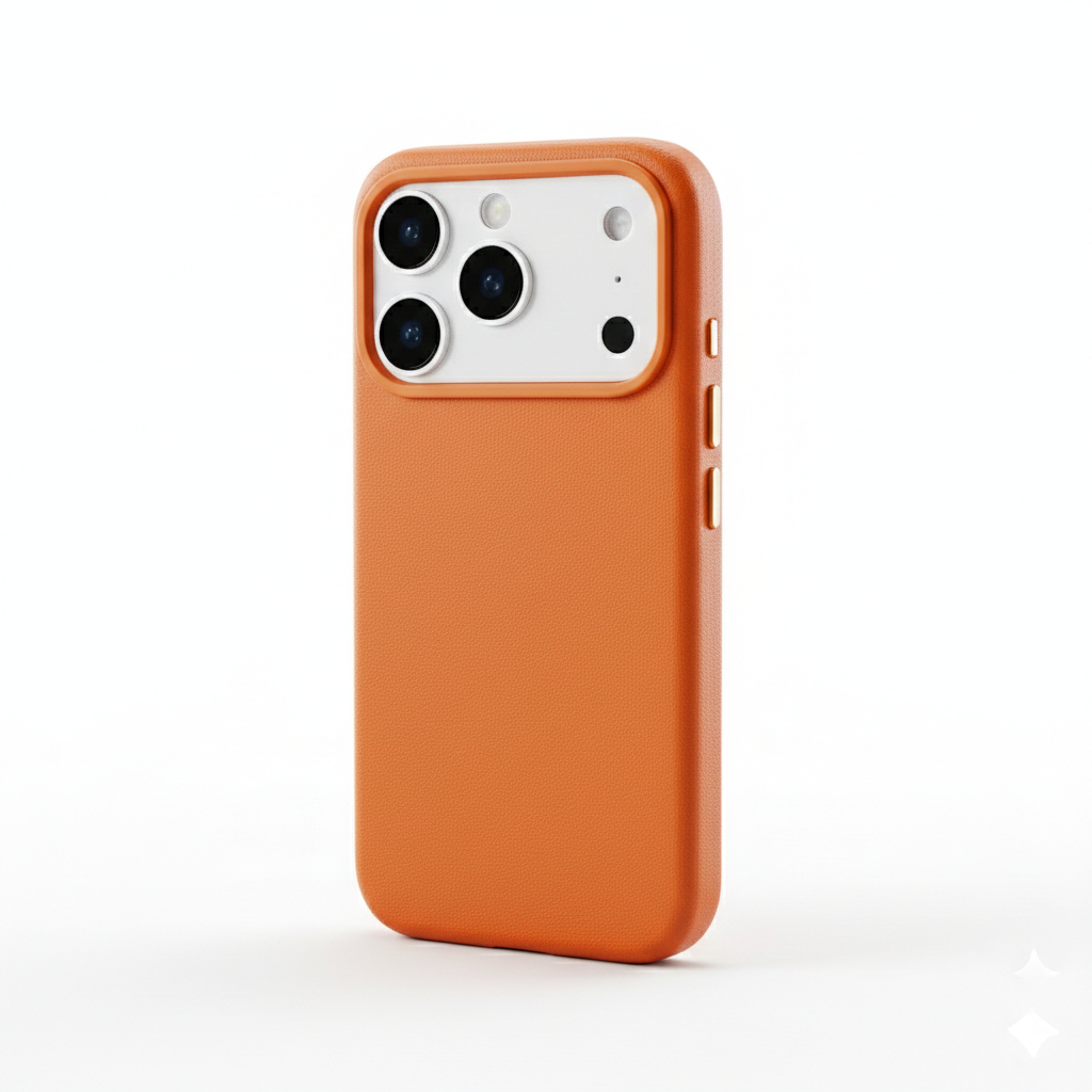 Signature Leather Magsafe Case - Iphone 17 Pro Max ( Ember Orange)