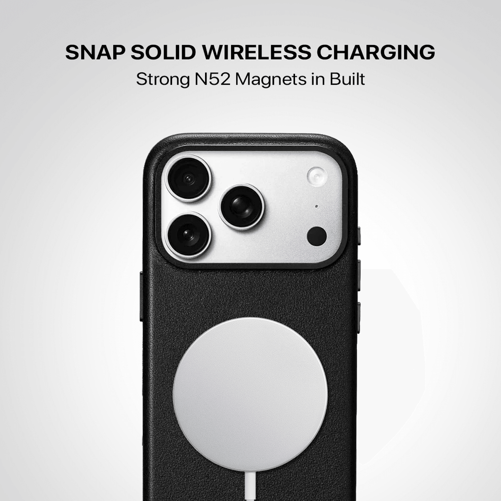 Signature Leather Magsafe Case - Iphone 17 Pro Max (Royal Black)