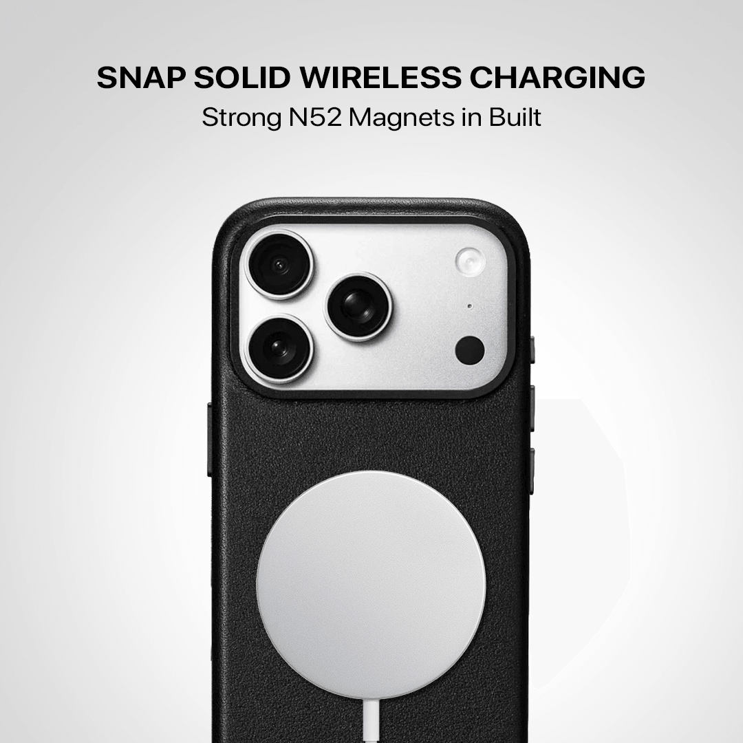 Signature Leather Magsafe Case - Iphone 17 Pro Max (Royal Black)