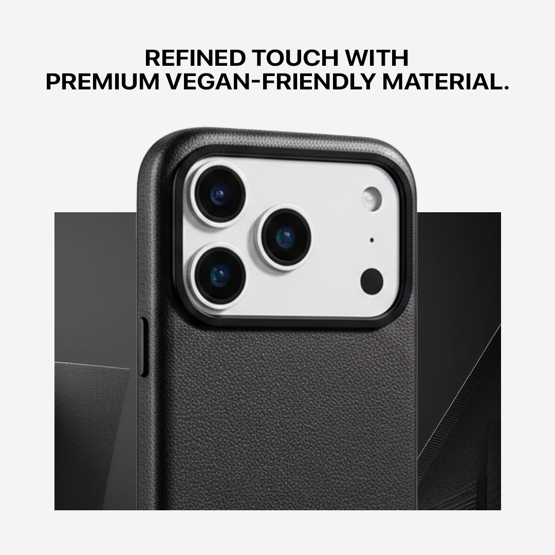 Signature Leather Magsafe Case - Iphone 17 Pro (Royal Black)