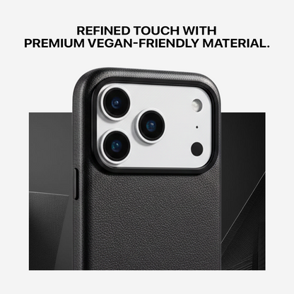 Signature Leather Magsafe Case - Iphone 17 Pro (Royal Black)