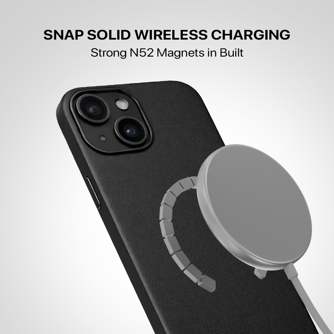 Signature Leather Magsafe Case - Iphone 14   (Royal Black)