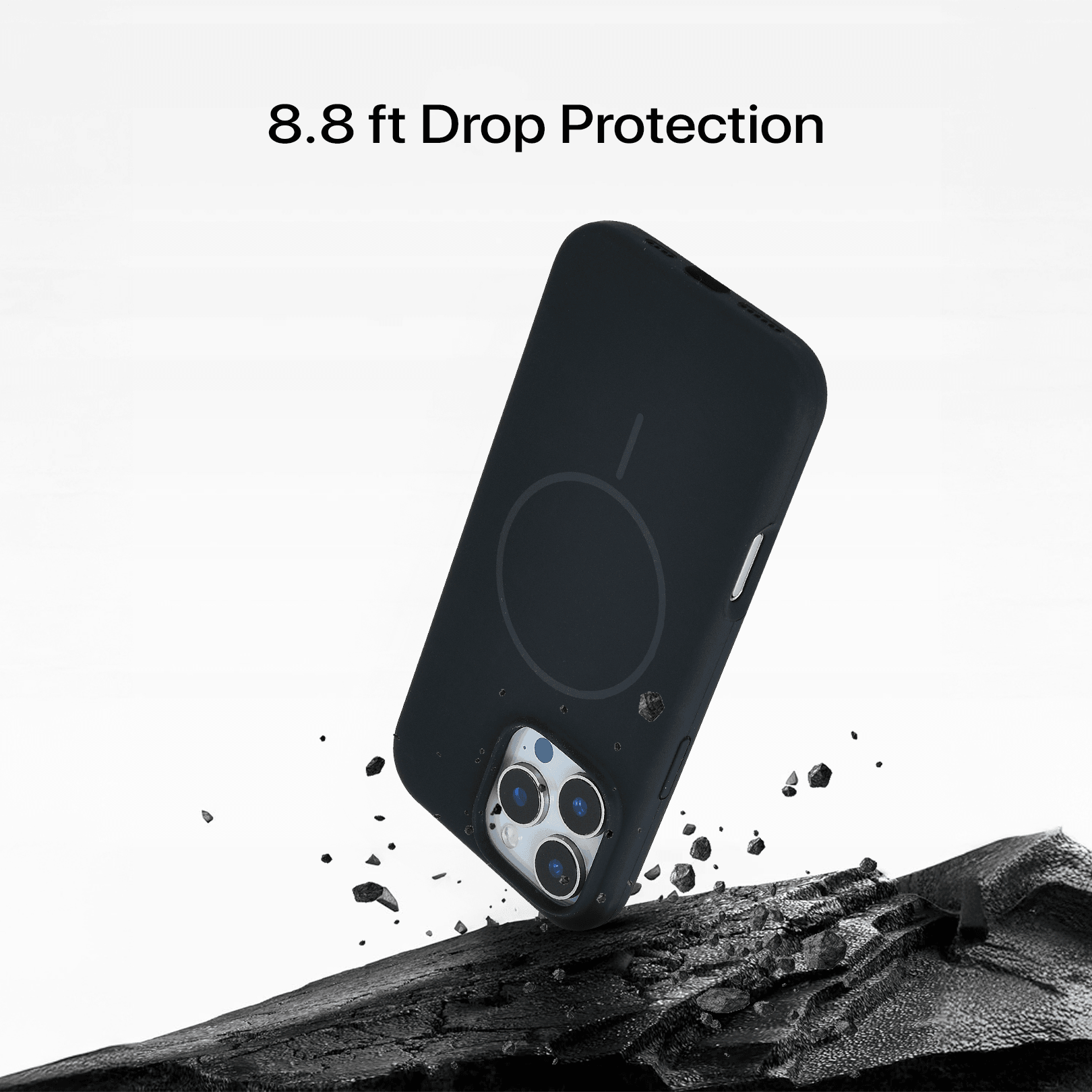 Anti Dust Magsafe Silicone Case - Iphone 16 pro Max ( Black)