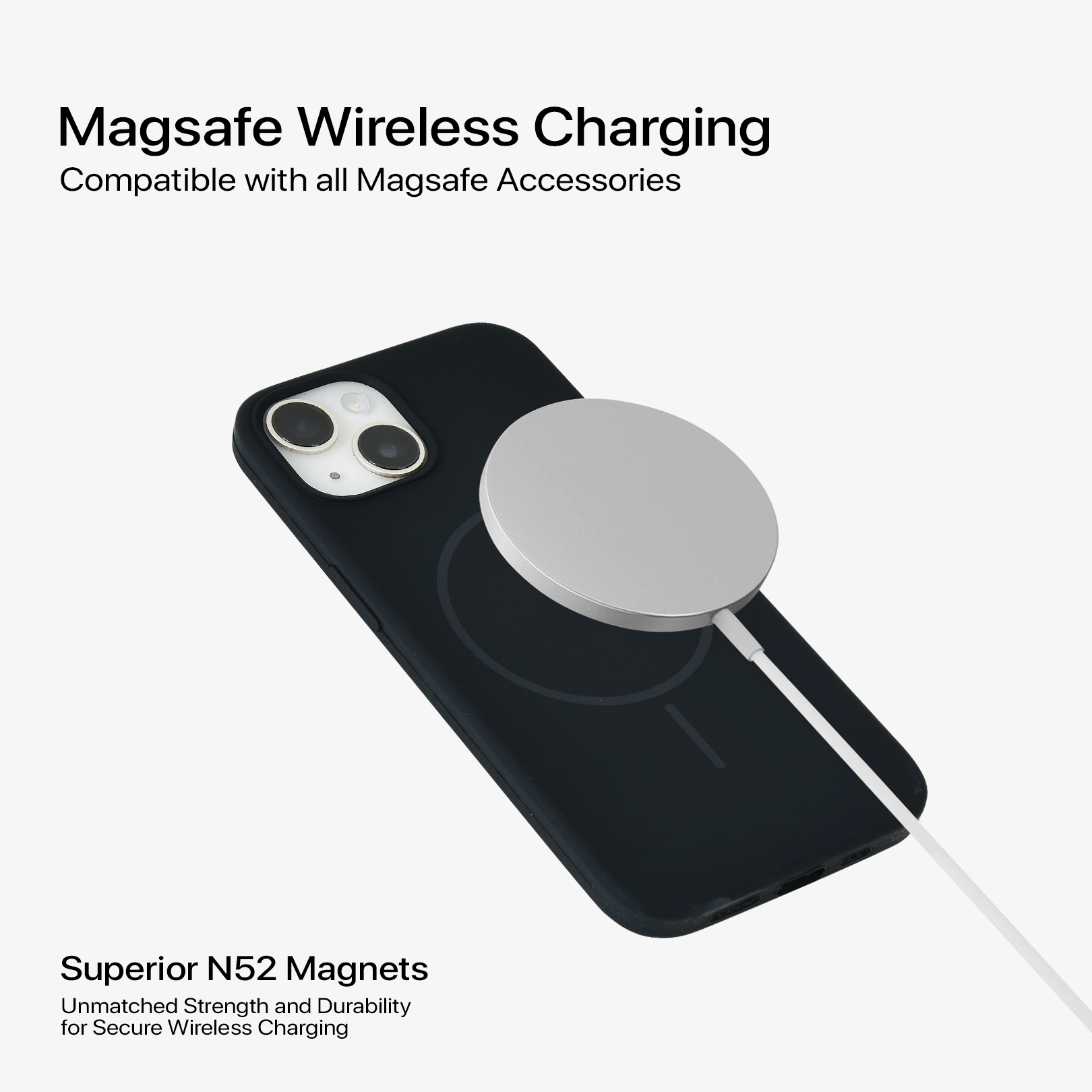 Anti Dust Magsafe Silicone Case - Iphone 13 (Black)