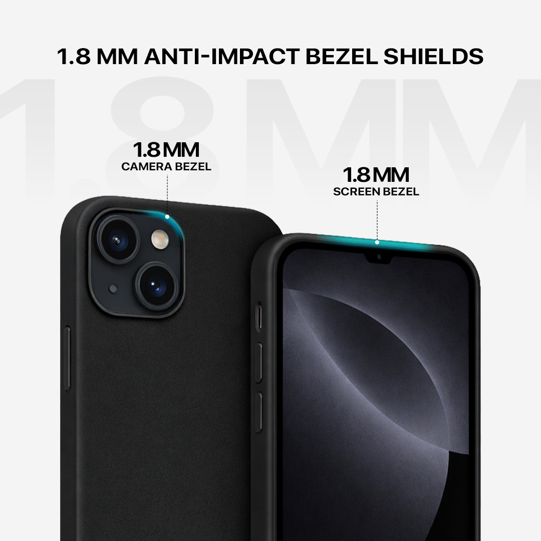 Signature Leather Magsafe Case - Iphone 13    (Royal Black)