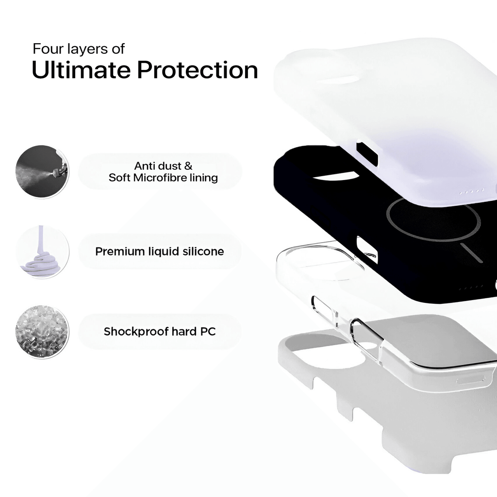 Anti Dust Magsafe Silicone Case - Iphone 16 Plus (Black)