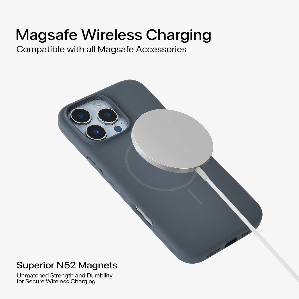 Anti Dust Magsafe Silicone Case - Iphone 13 Pro Max (Grey)