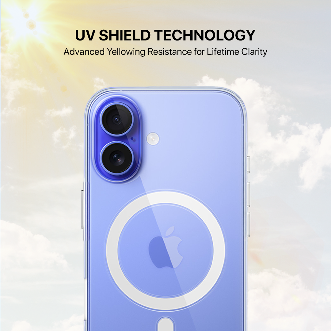 Anti Yellow Magsafe Transparent Clear Case - Iphone 16 Plus (CRYSTAL WHITE TITANIUM)