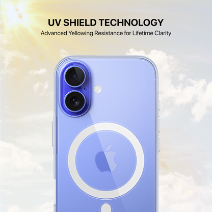 Anti Yellow Magsafe Transparent Clear Case - Iphone 16 Plus (CRYSTAL WHITE TITANIUM)