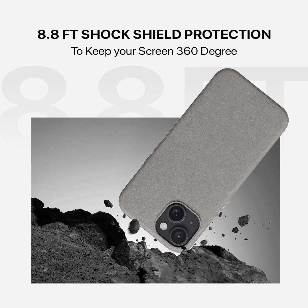 Signature Leather Magsafe Case - Iphone 13   (Graphite Grey)