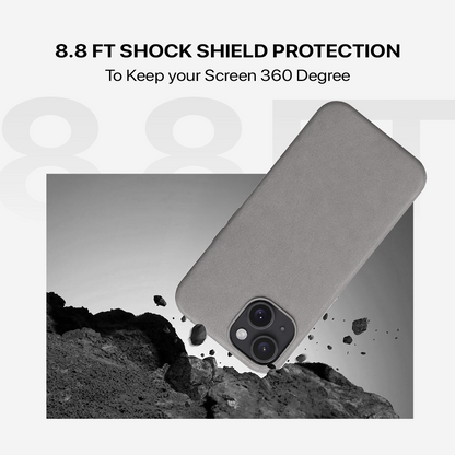 Signature Leather Magsafe Case - Iphone 13   (Graphite Grey)