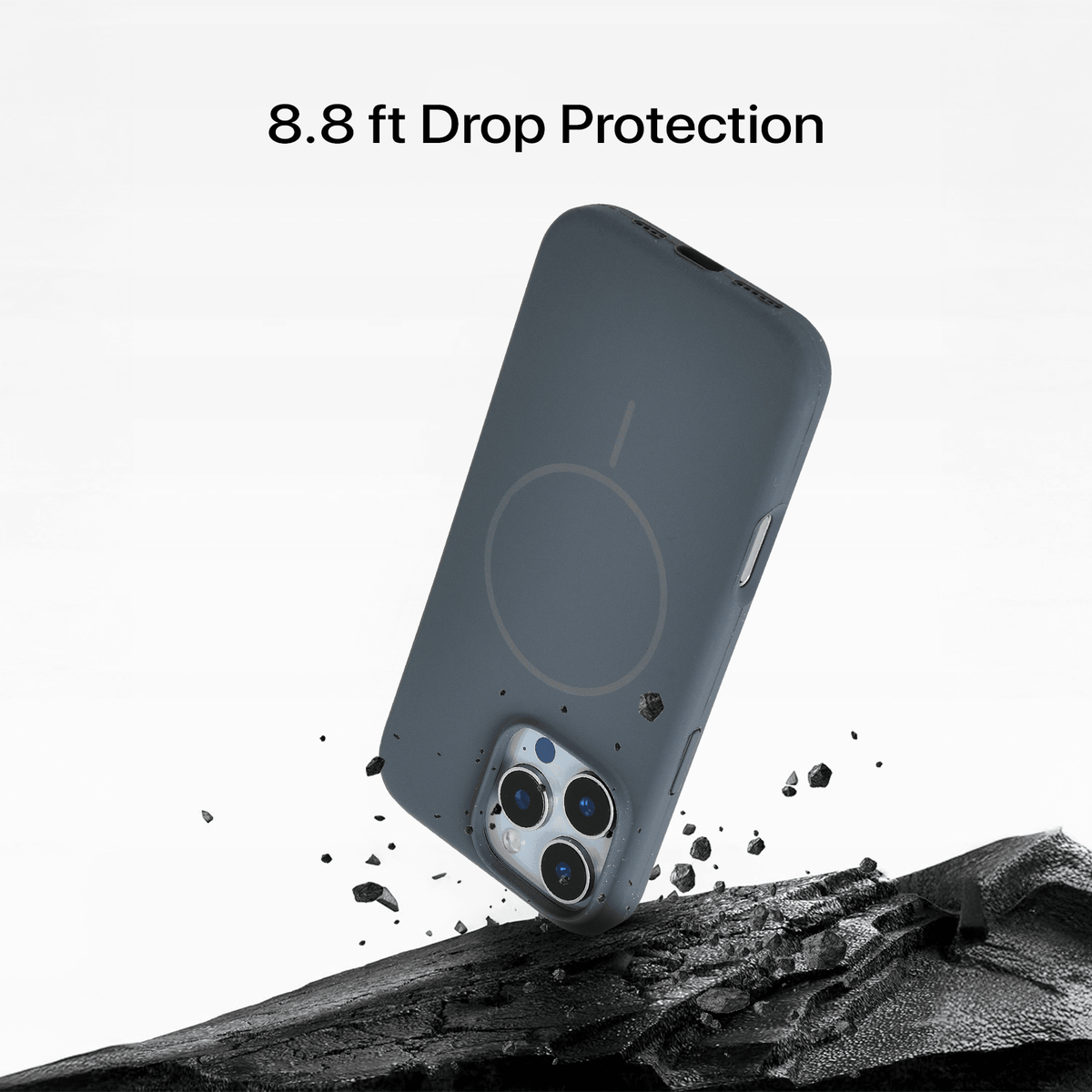 Anti Dust Magsafe Silicone Case - Iphone 16 pro Max ( Grey)