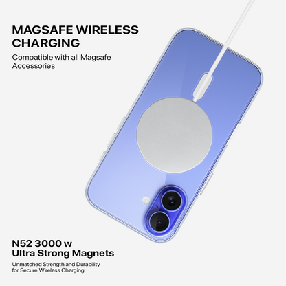 Anti Yellow Magsafe Transparent Clear Case - Iphone 16 Plus (CRYSTAL WHITE TITANIUM)