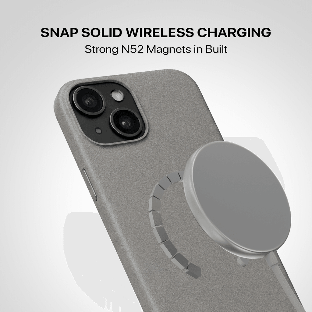 Signature Leather Magsafe Case - Iphone 14   (Graphite Grey)