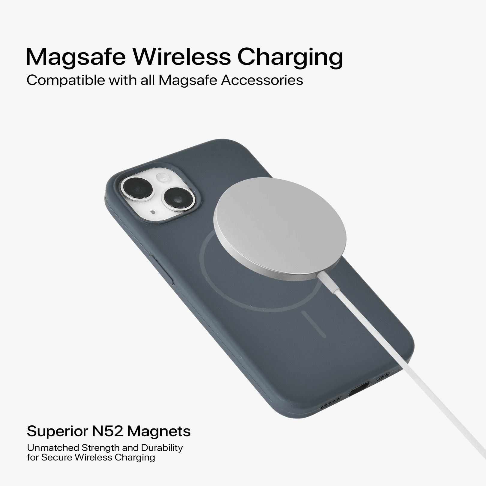 Anti Dust Magsafe Silicone Case - Iphone 15 (Grey)