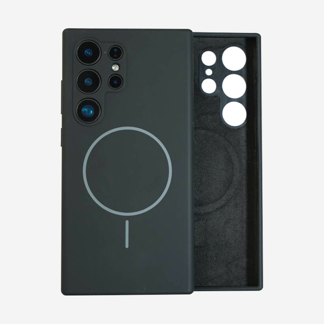 Anti Dust Magsafe Silicone Case - Samsung S23 Ultra (Black)