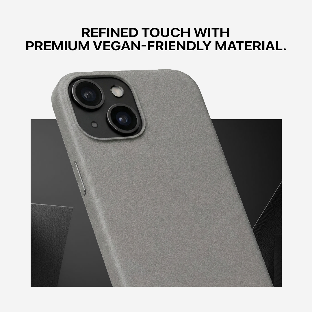 Signature Leather Magsafe Case - Iphone 13   (Graphite Grey)