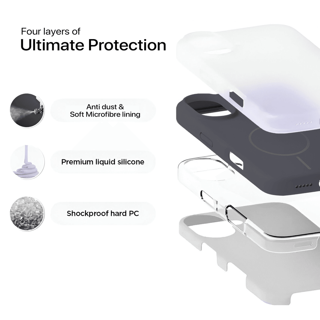 Anti Dust Magsafe Silicone Case - Iphone 16 (Grey)