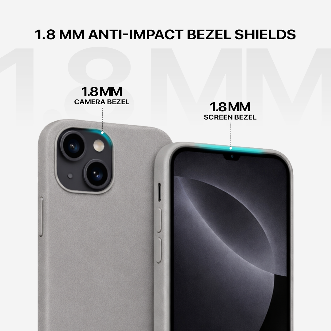 Signature Leather Magsafe Case - Iphone 13   (Graphite Grey)