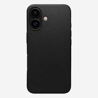 Signature Leather Magsafe Case - Iphone 16  (Royal Black)