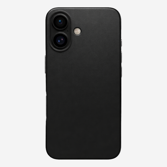 Signature Leather Magsafe Case - Iphone 17  (Royal Black)