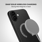 Signature Leather Magsafe Case - Iphone 17  (Royal Black)