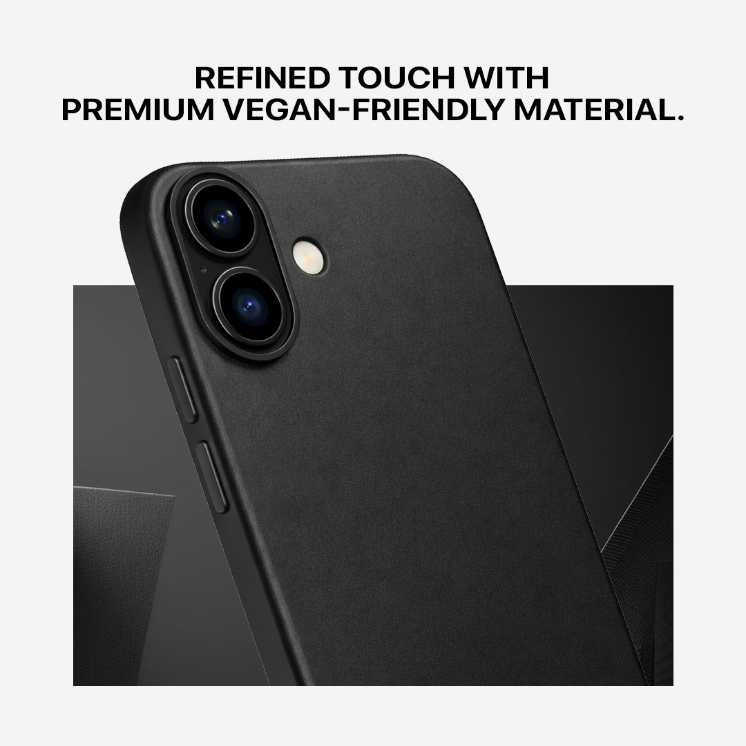Signature Leather Magsafe Case - Iphone 16  (Royal Black)