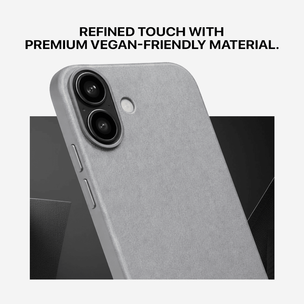 Signature Leather Magsafe Case - Iphone 16  (Graphite Grey)