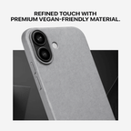 Signature Leather Magsafe Case - Iphone 16  (Graphite Grey)