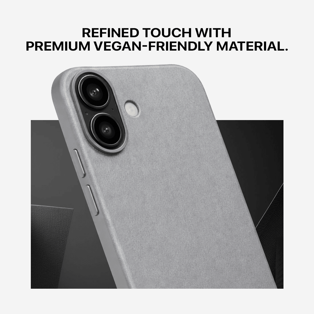 Signature Leather Magsafe Case - Iphone 16  (Graphite Grey)