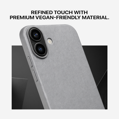 Signature Leather Magsafe Case - Iphone 16  (Graphite Grey)
