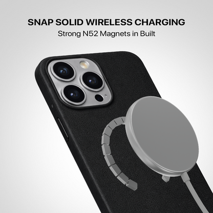 Signature Leather Magsafe Case - Iphone 13 Pro   (Royal Black)