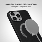 Signature Leather Magsafe Case - Iphone 15 Pro (Royal Black)