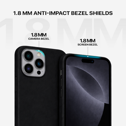 Signature Leather Magsafe Case - Iphone 13 Pro   (Royal Black)