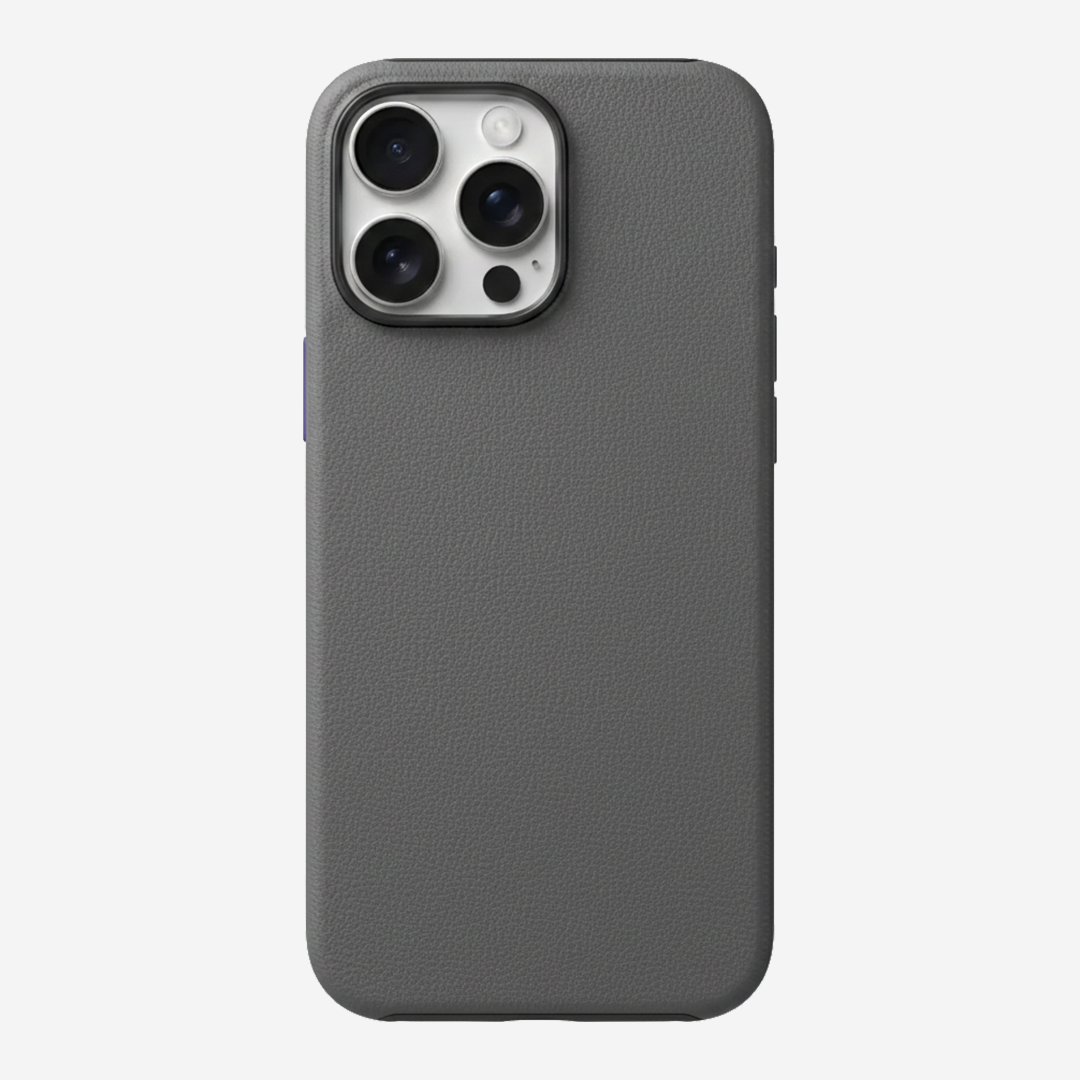 Signature Leather Magsafe Case - Iphone 16 Pro (Graphite Grey)
