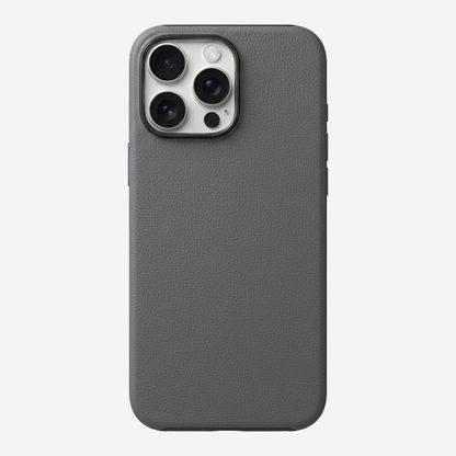 Signature Leather Magsafe Case - Iphone 16 Pro (Graphite Grey)