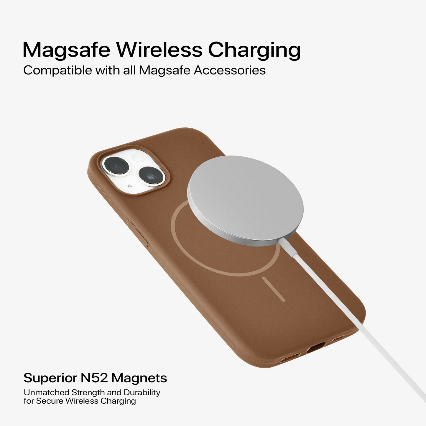 Anti Dust MagSafe Silicone Case - IPhone 14 ( Brown)