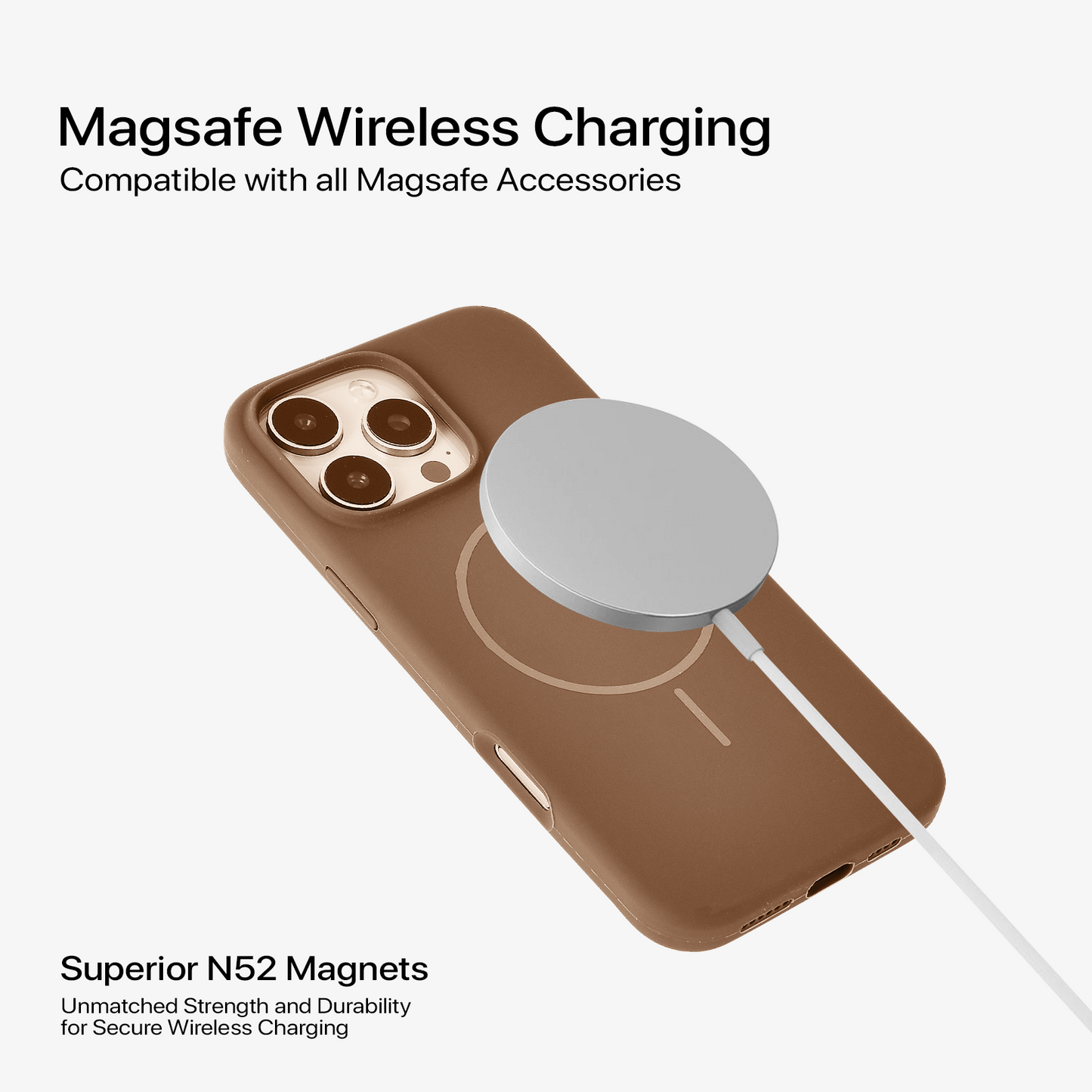 Anti Dust MagSafe Silicone Case - IPhone 16 pro max ( Brown)