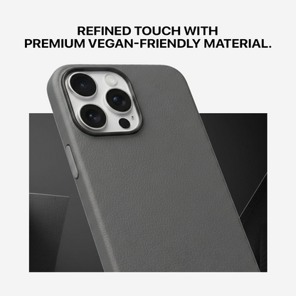 Signature Leather Magsafe Case - Iphone 16 Pro (Graphite Grey)