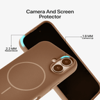 Anti Dust MagSafe Silicone Case - IPhone 16 plus ( Brown)