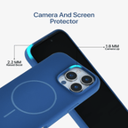 Anti Dust Magsafe Silicone Case - Iphone 15 Pro (Denim Blue)